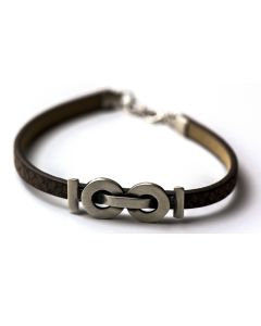 Silver 925 handmade bracelet with leather 