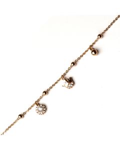 Gold Plated Silver 925 bracelet with crowns and flowers 