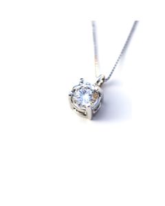 White Gold 14K necklace with white zircon